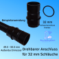 Preview: 32 mm Schlauchanschluss Drehbar / Geräteanschluss mit Dichtring auf 50 mm