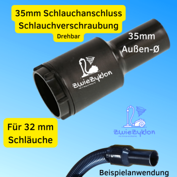 Anschluss-/Schlauch Muffe für 32 mm Saugschlauch auf 35 mm (Außen-Ø)