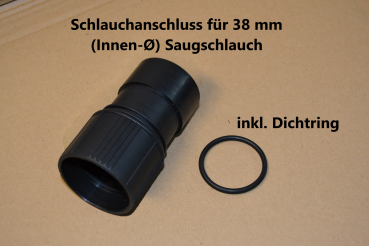 38mm Schlauchanschluss / Anschlussstutzen mit Dichtring auf 50 mm Sauganschluss
