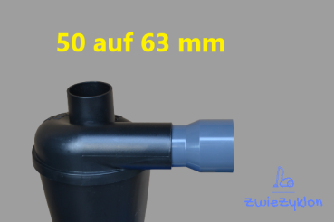 50 auf 63 mm (Außen-Ø) Reduzierung PVC-U Adapter für Zyklonabscheider