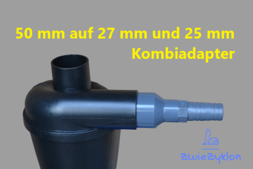 50 auf 27/25 mm (AußenØ)Kombi - Reduzierung Adapter für Zyklonabscheider