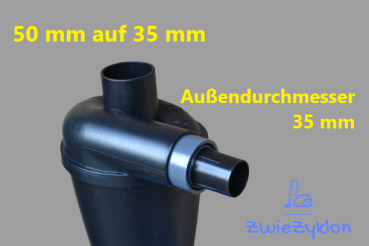 50 auf 35mm (Außen-Ø) Reduzierung PVC-U Adapter für Zyklonabscheider