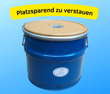 30 Liter Stahlfass Blau mit Zyklonabscheider Typ-3 Schwarz für Staubsauger