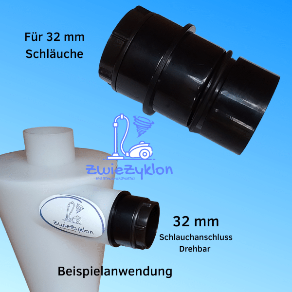 32 mm Schlauchanschluss Drehbar / Geräteanschluss mit Dichtring auf 50 mm