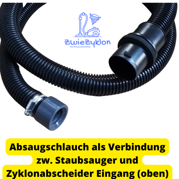 38mm Anschluss-/ Absaugschlauch 50mm auf Bajonettverschluss für Zyklon z.B Bosch GAS