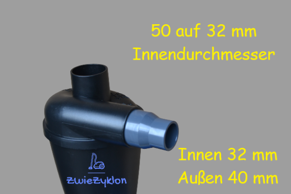50 auf 32 mm (InnenØ) Reduzierung Adapter für Zyklonabscheider