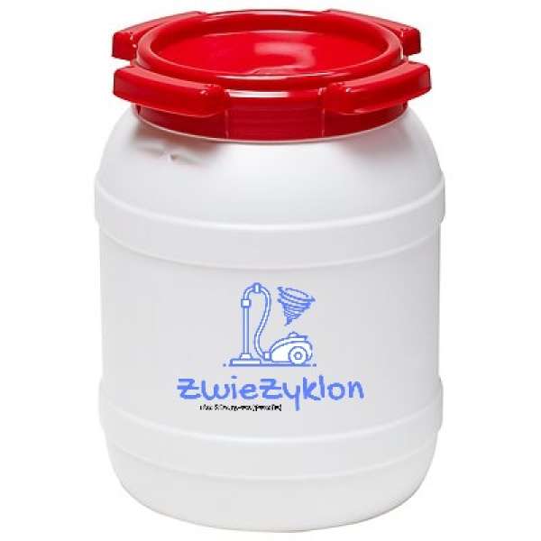 6 Liter Nd-Polyethylenfass Weiß mit Schraubdeckel Rot