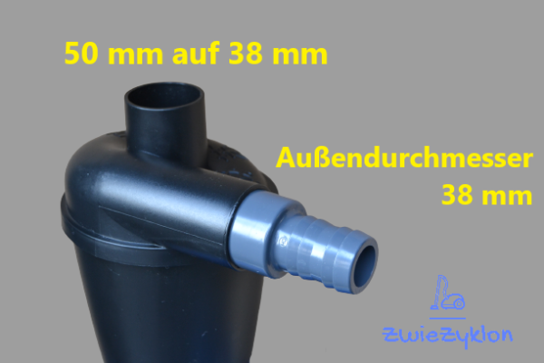 50 auf 38 mm (AußenØ) PVC Reduzierung Adapter Tülle für Zyklonabscheider