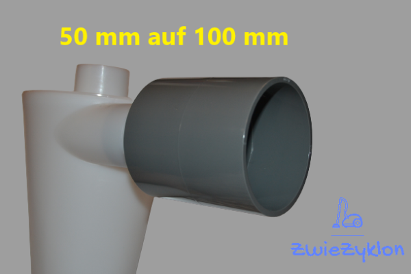 50 auf 100 mm (Außen-Ø) Reduzierung PVC-U Adapter für Zyklonabscheider