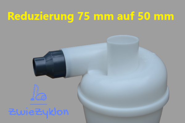 50 auf 75 mm (Außen-Ø) Reduzierung PVC-U Adapter für Zyklonabscheider