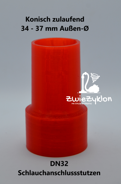 PLA Schlauchanschluss Konisch für DN 32mm Saugschlauch 34-37 mm (Außen-Ø)