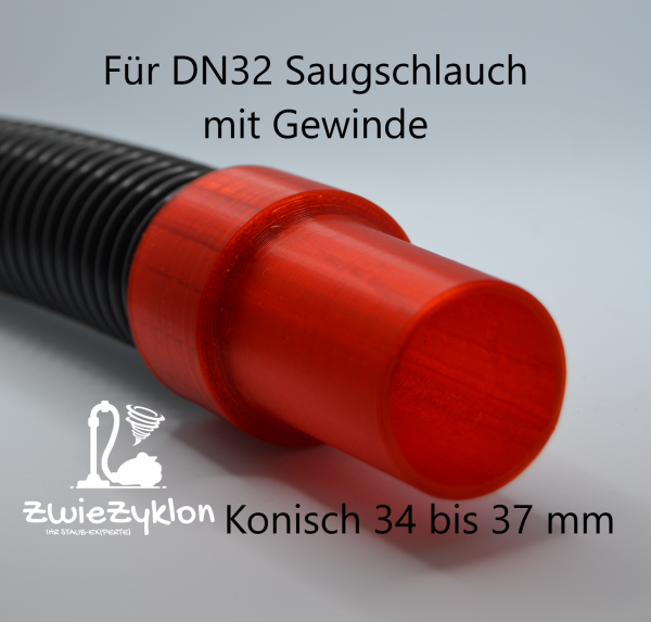 PLA Schlauchanschluss Konisch für DN 32mm Saugschlauch 34-37 mm (Außen-Ø)